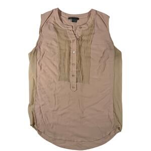 Vince Silk Blend Peach Sleeveless Blouse Women’s Small Sheer Side Panels